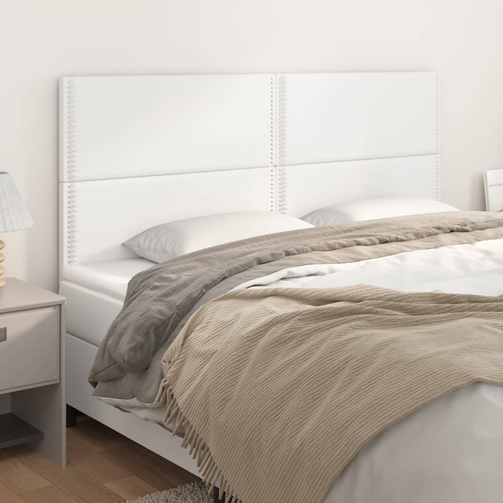 vidaXL Headboards 4 pcs White 35.4x2x30.7/34.6 Faux Leather