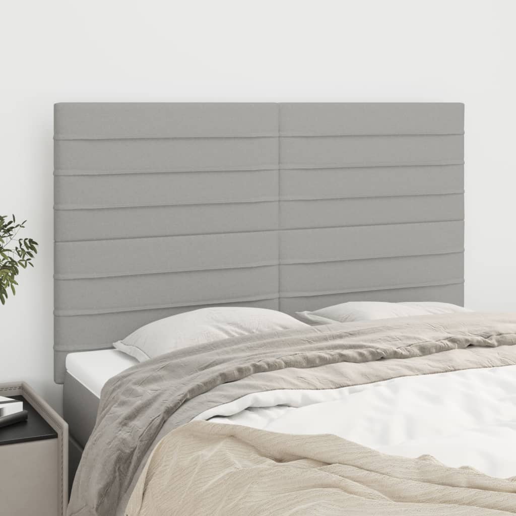 vidaXL Headboards 4 pcs Light Gray 28.3x2x30.7/34.6 Fabric