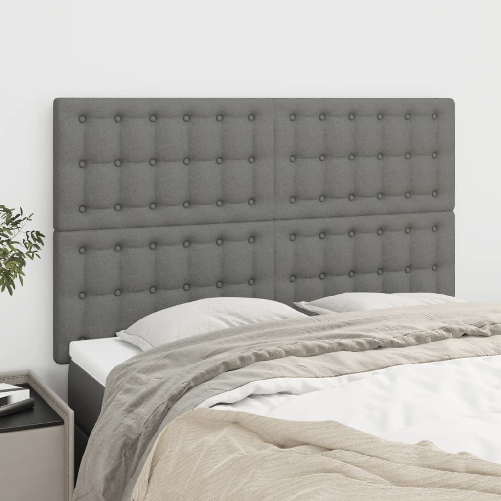vidaXL Headboards 4 pcs Dark Gray 28.3x2x30.734.6 Fabric