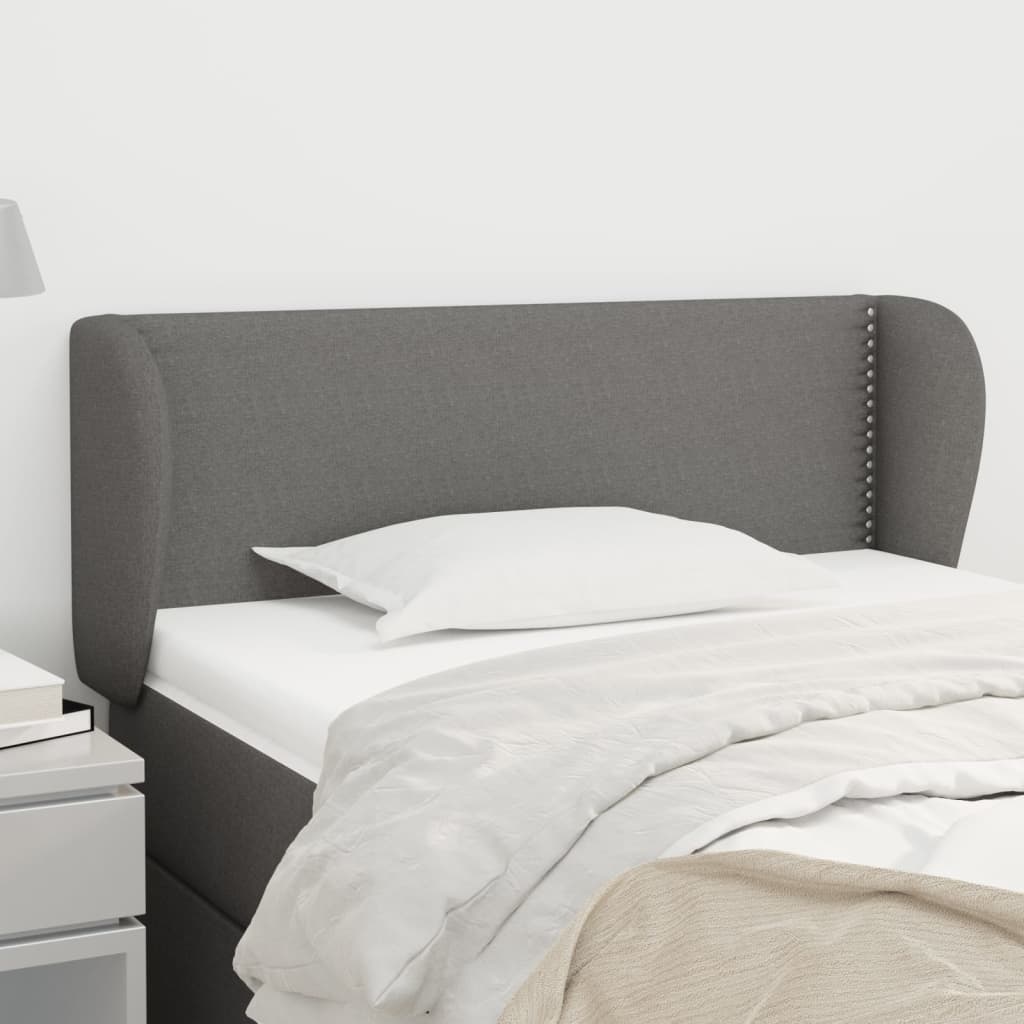 vidaXL Headboard with Ears Dark Gray 40.6x9.1x30.734.6 Fabric