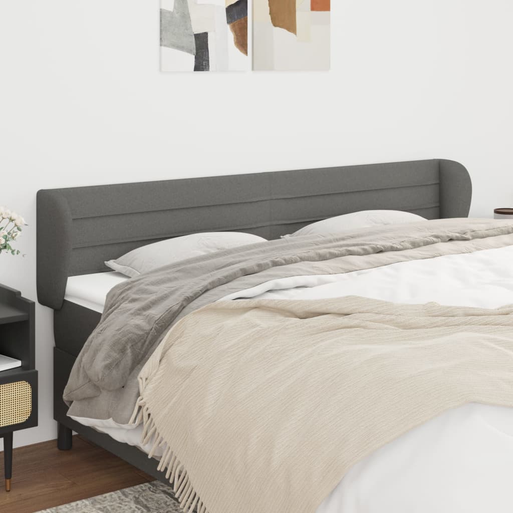 vidaXL Headboard with Ears Dark Gray 79.9x9.1x30.734.6 Fabric