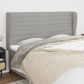 vidaXL Headboard with Ears Light Gray 64.2x9.1x46.5/50.4 Fabric