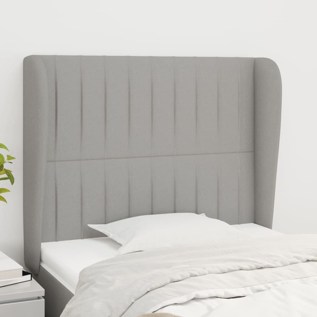 vidaXL Headboard with Ears Light Gray 40.6x9.1x46.550.4 Fabric