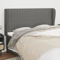 vidaXL Headboard with Ears Dark Gray 64.2x9.1x46.5/50.4 Fabric