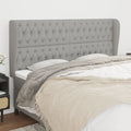 vidaXL Headboard with Ears Light Gray 72x9.1x46.550.4 Fabric