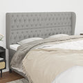 vidaXL Headboard with Ears Light Gray 79.9x9.1x46.550.4 Fabric