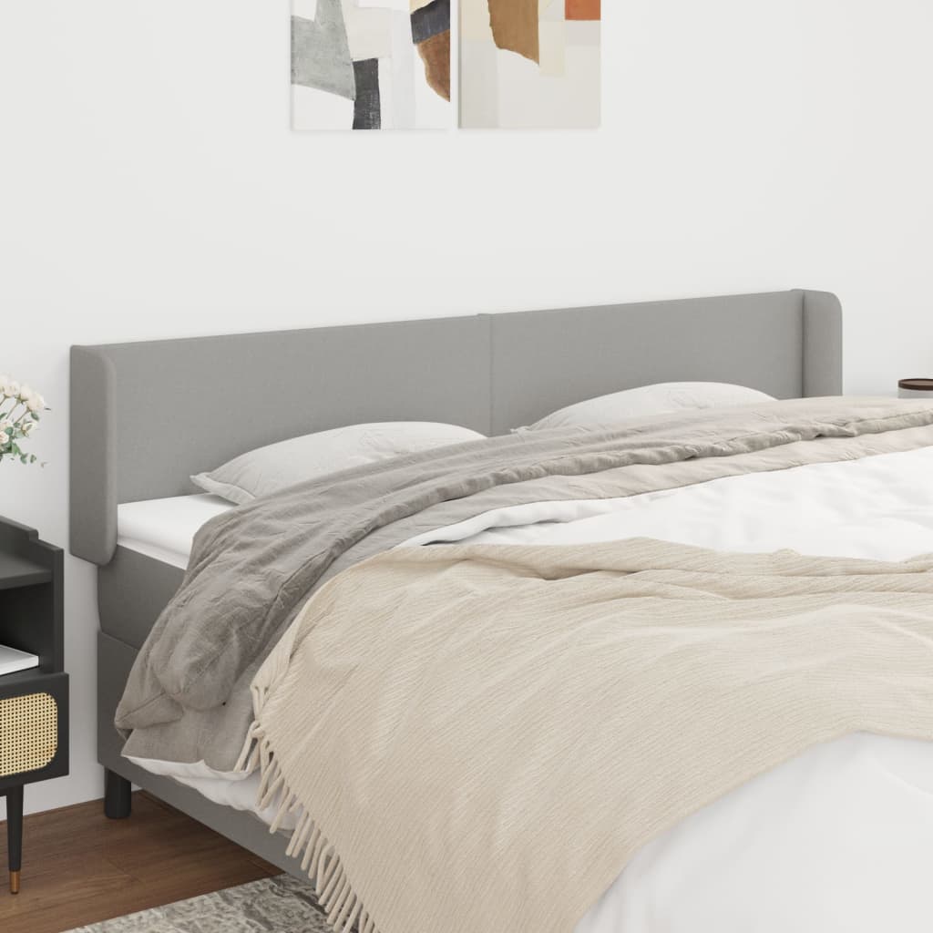 vidaXL Headboard with Ears Light Gray 79.9x6.3x30.734.6 Fabric