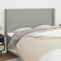 vidaXL Headboard with Ears Light Gray 64.2x6.3x46.550.4 Fabric