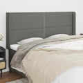 vidaXL Headboard with Ears Dark Gray 64.2x6.3x46.550.4 Fabric