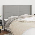 vidaXL Headboard with Ears Light Gray 79.9x6.3x46.5/50.4 Fabric