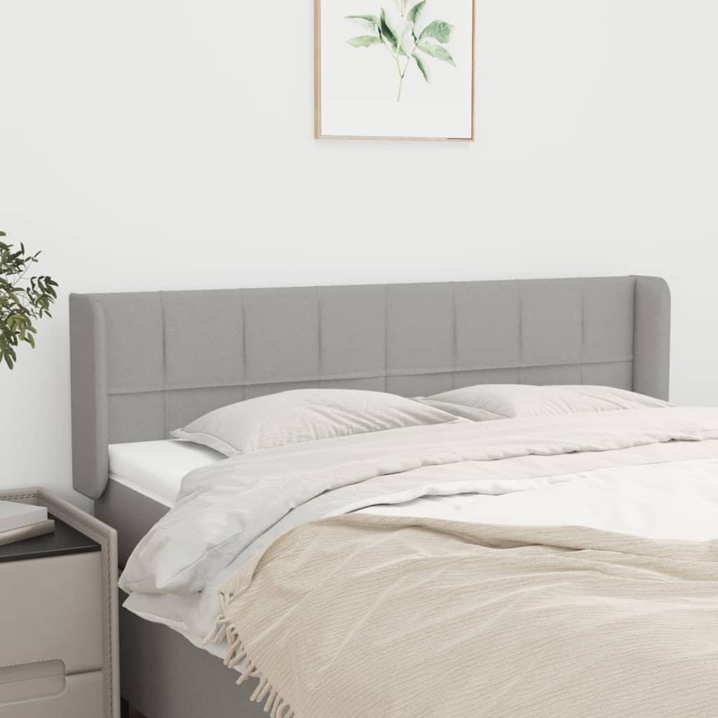 vidaXL Headboard with Ears Light Gray 57.9x6.3x30.734.6 Fabric