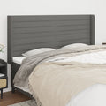 vidaXL Headboard with Ears Dark Gray 79.9x6.3x46.5/50.4 Fabric