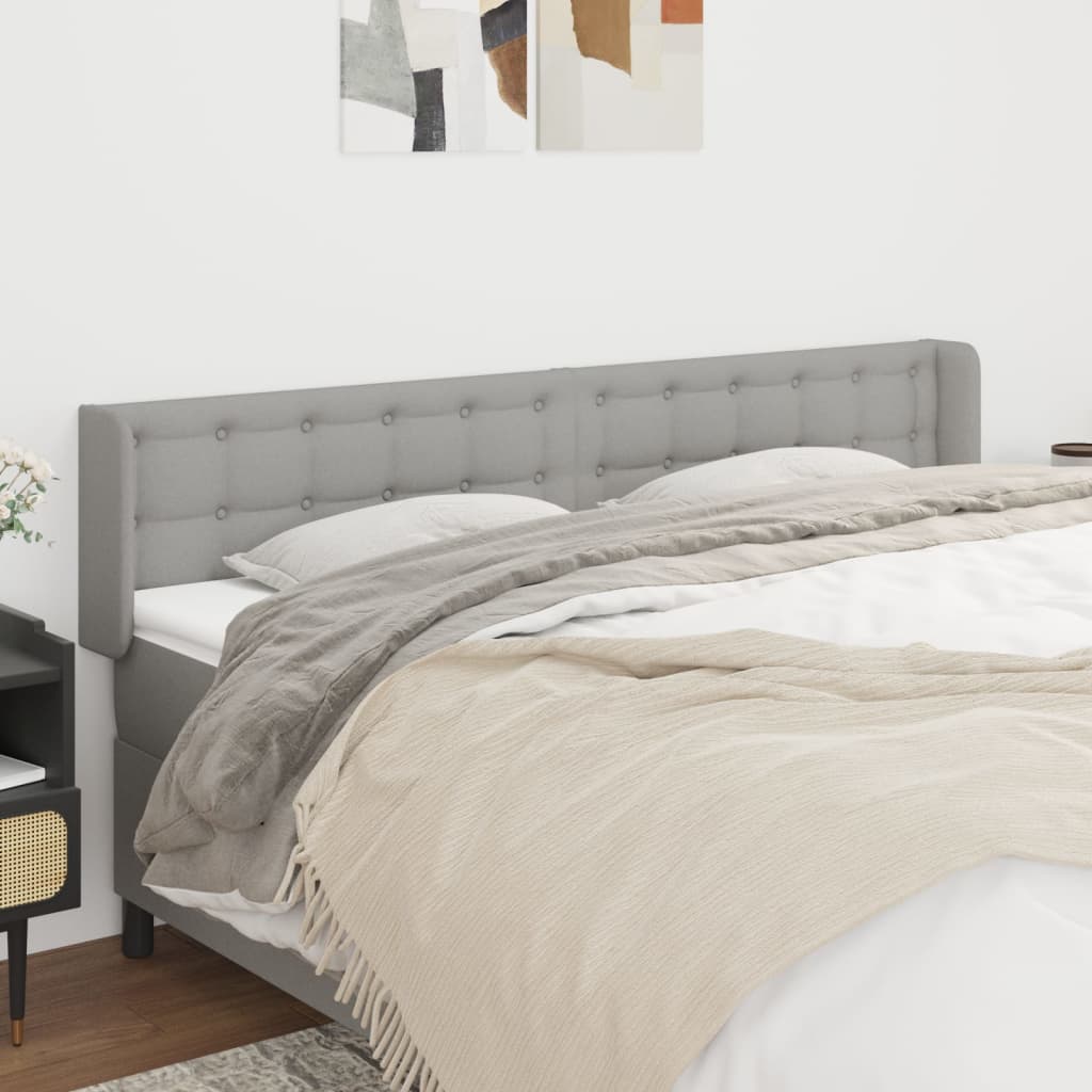 vidaXL Headboard with Ears Light Gray 64.2x6.3x30.734.6 Fabric