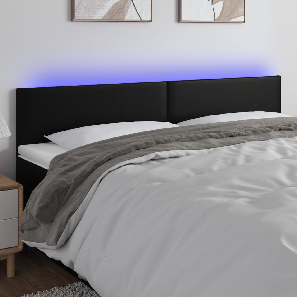 vidaXL LED Headboard Black 78.7x2x30.734.6 Faux Leather