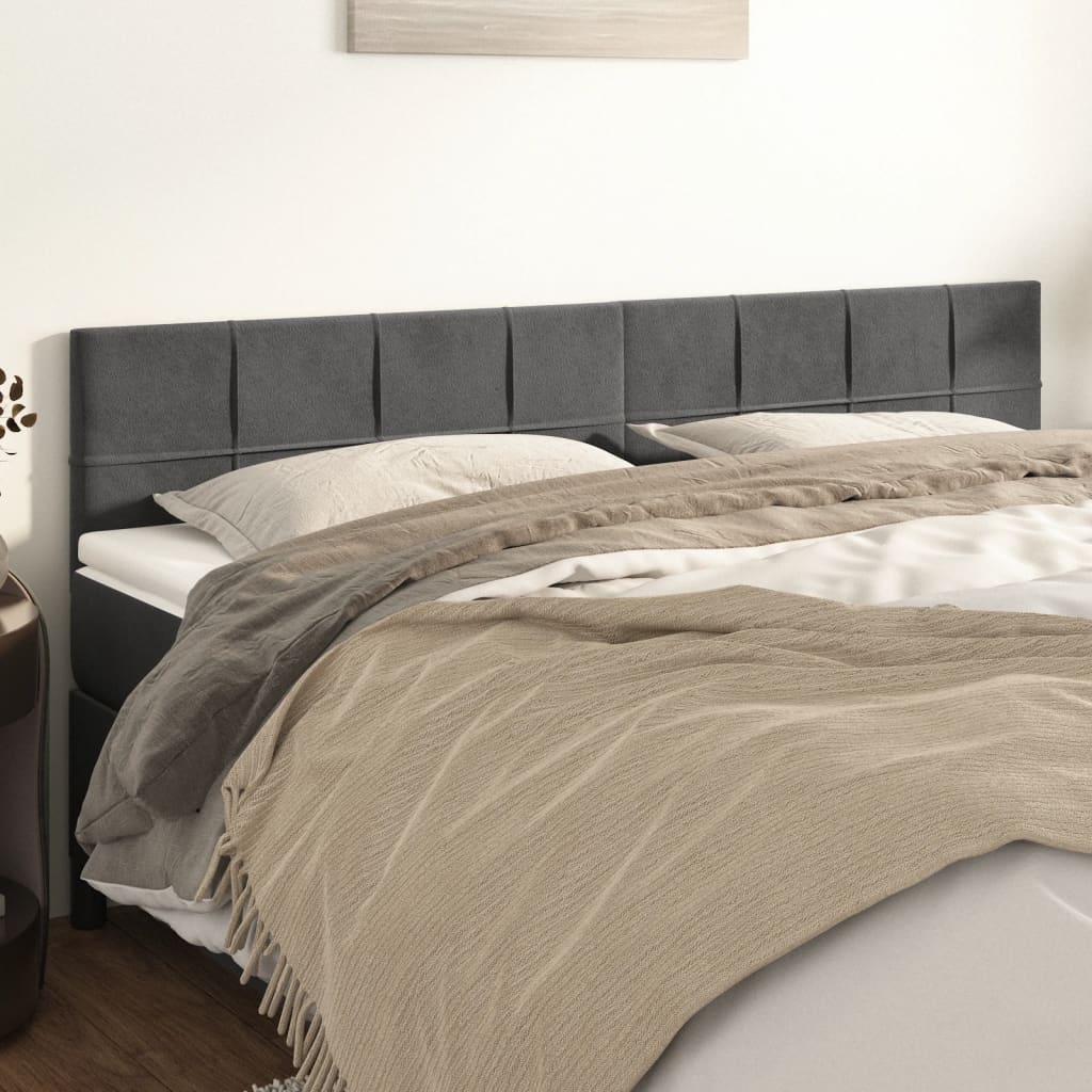 vidaXL Headboards 2 pcs Dark Gray 31.5x2x30.734.6 Velvet