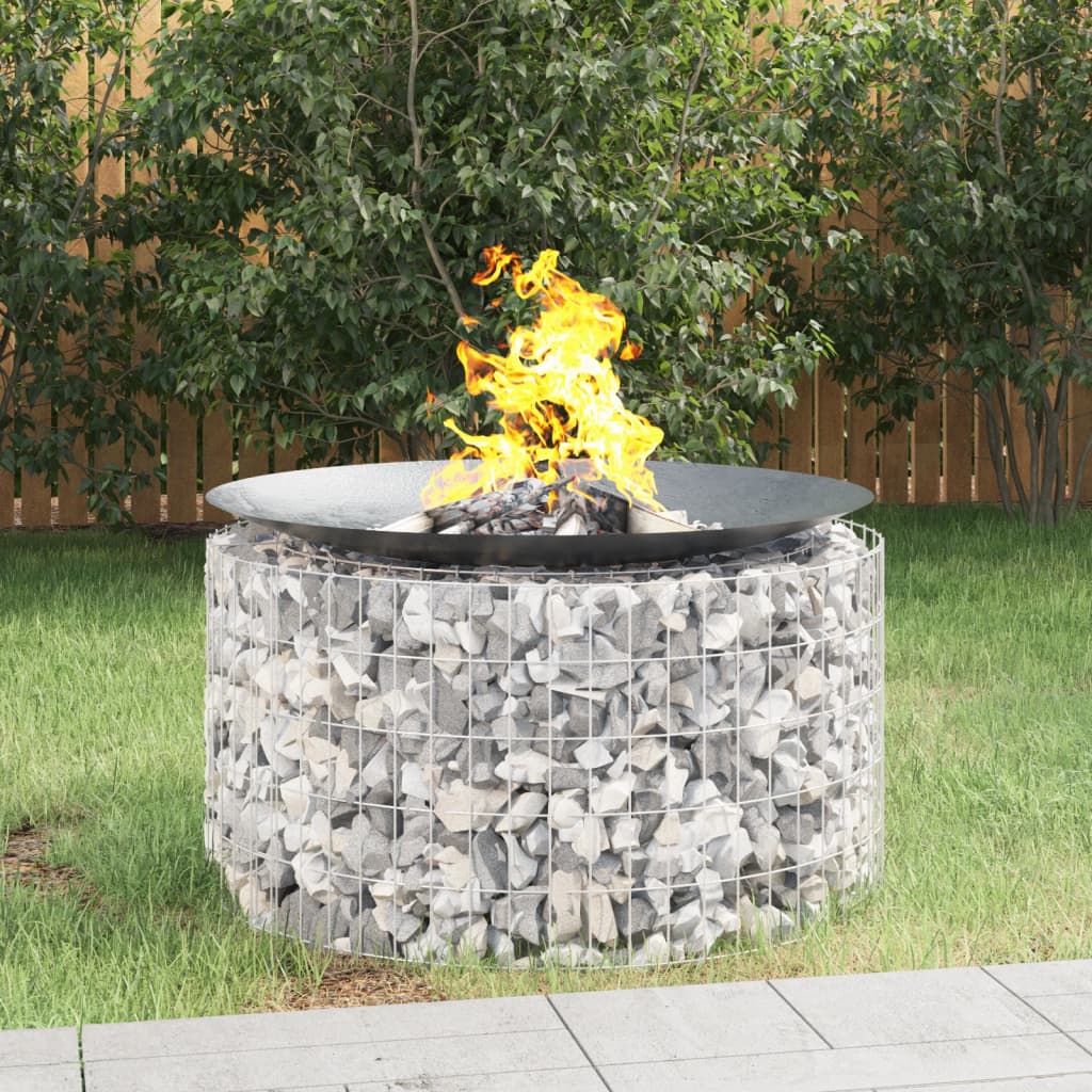 vidaXL Gabion Fire Pit  39.4 Galvanized Iron