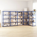 vidaXL 5-Layer Shelves 5 pcs Blue Steel&Engineered Wood