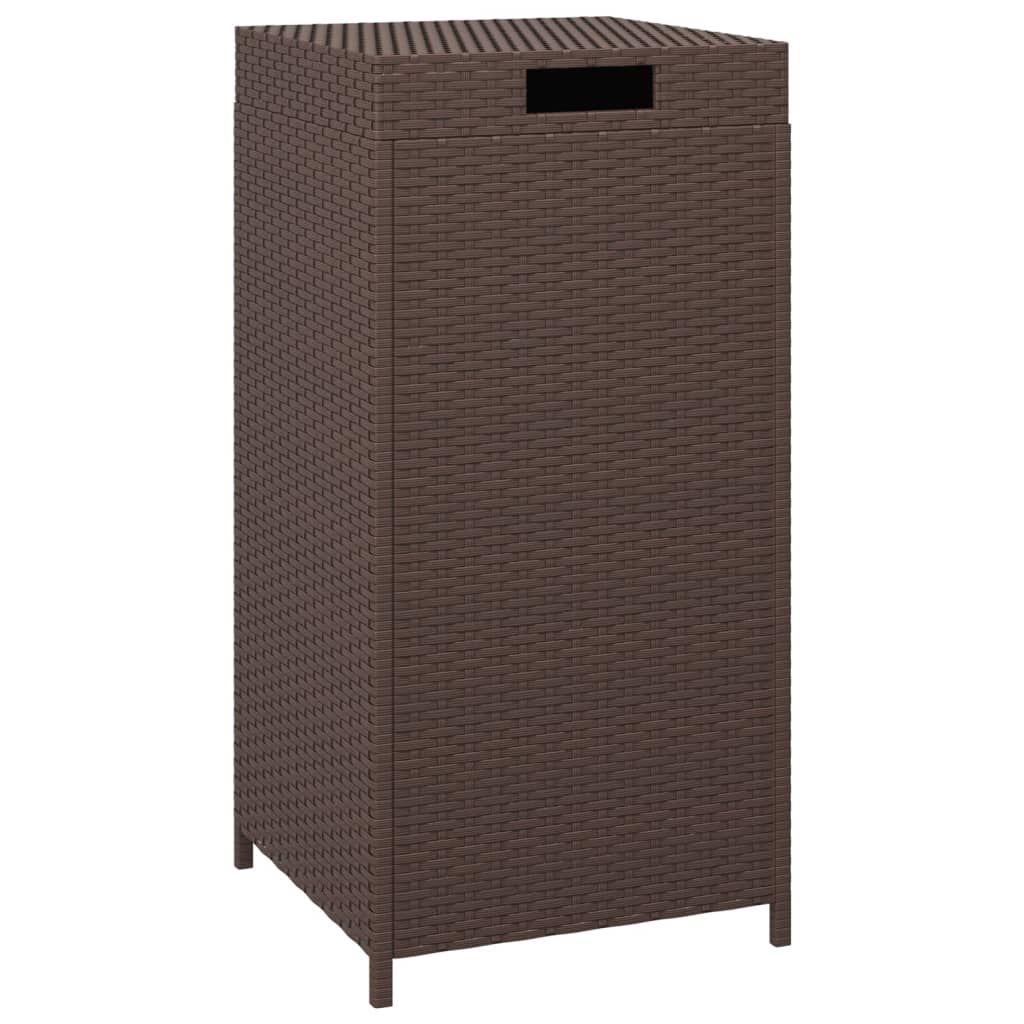 Vidaxl Trash Bin - Large-Capacity Poly Rattan Solid And Durable Plastic Trash Can With Removable Lid And Interior Frame - Variety Of Color Options, Easy To Assemble