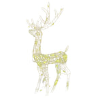 Vidaxl 2-Piece Set, Pre-Lit Acrylic Reindeer Christmas Decorations, 47.2" Outdoor/Indoor Display, 140 Warm White Led Lights, 8 Lighting Modes, Weather Resistant, With Usb Connection And 16.4' Exte...