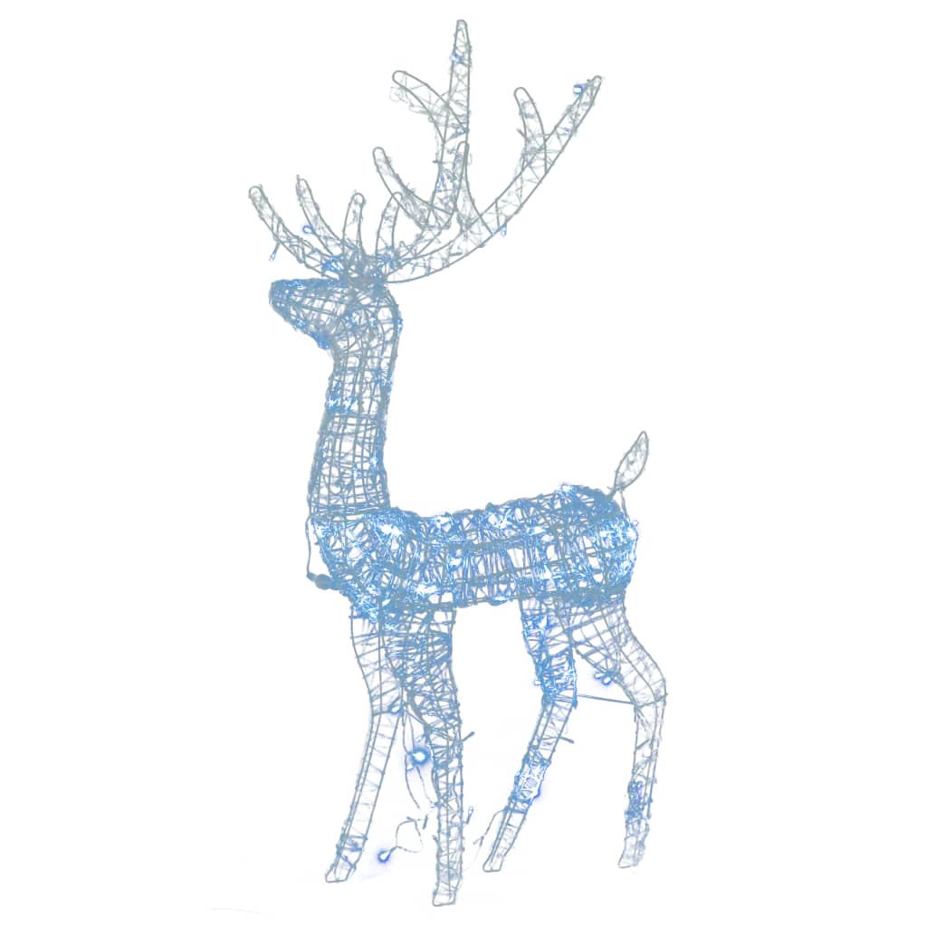 Vidaxl 2Pcs 47.2" Acrylic Reindeer Decorations With Energy-Saving Led Lights And Various Lighting Modes - Cold White - Suitable For Indoor And Outdoor Christmas Decor