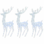 Vidaxl Reindeer Christmas Decoration 3 Pcs, Pre-Lit Christmas Lighting With 250 Leds, Xmas Decoration For Indoor Outdoor, Holiday Ornament, Cold White