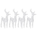 Vidaxl Christmas Reindeers 4 Pcs, Christmas Lighting Display With 160 Leds, Xmas Decoration For Indoor Outdoor, Holiday Ornament, Cold White Acrylic