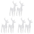 Vidaxl 6 Acrylic Christmas Reindeers With Energy-Saving Cold White Led Lights, Weather-Resistant Outdoor Decoration, Multiple Lighting Effects And Easy Assembly