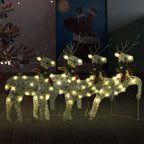 Vidaxl Christmas Reindeers 4 Pcs, Christmas Lighting Display With 80 Leds, Xmas Decoration For Indoor Outdoor, Holiday Ornament, Modern Style, Gold