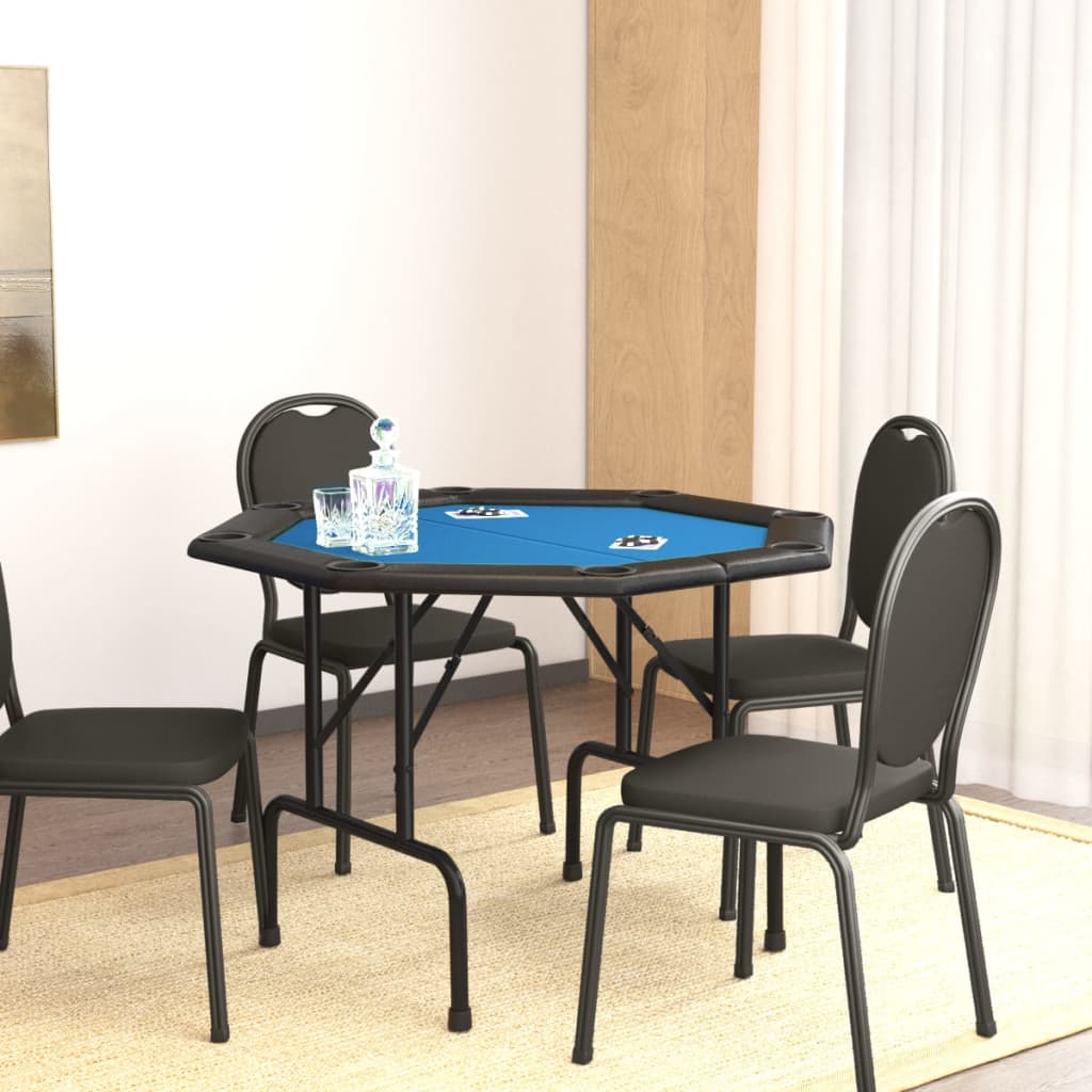 vidaXL 8-Player Folding Poker Table Blue 42.5x42.5x29.5