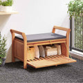 vidaXL Patio Storage Bench with Cushion 35.8 Solid Wood Acacia