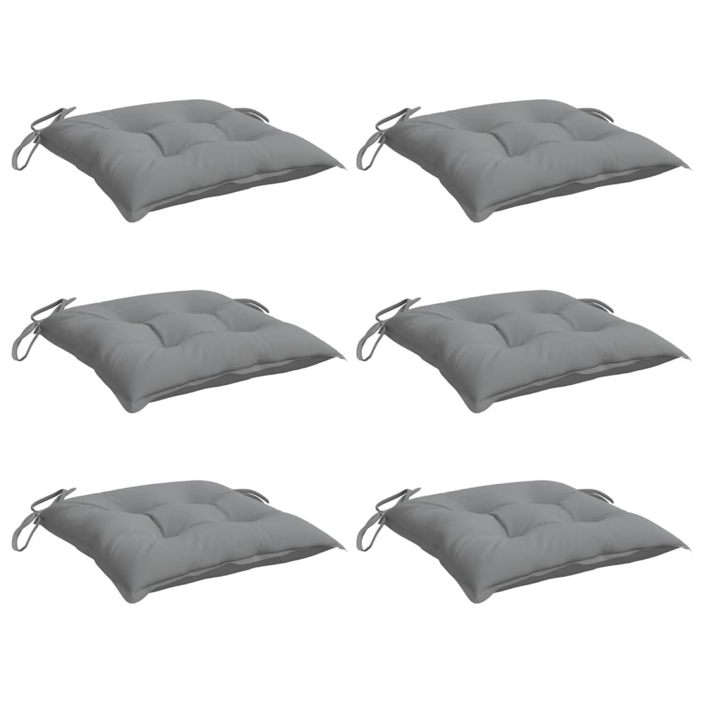 vidaXL Chair Cushions 6 pcs Gray 15.7x15.7x2.8 Oxford Fabric