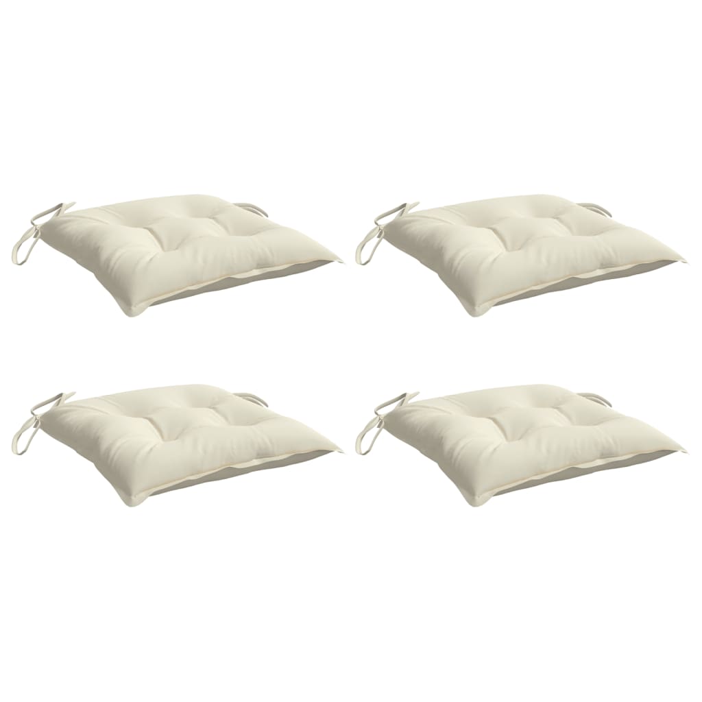 vidaXL Chair Cushions 4 pcs Cream White 15.7x15.7x2.8 Oxford Fabric