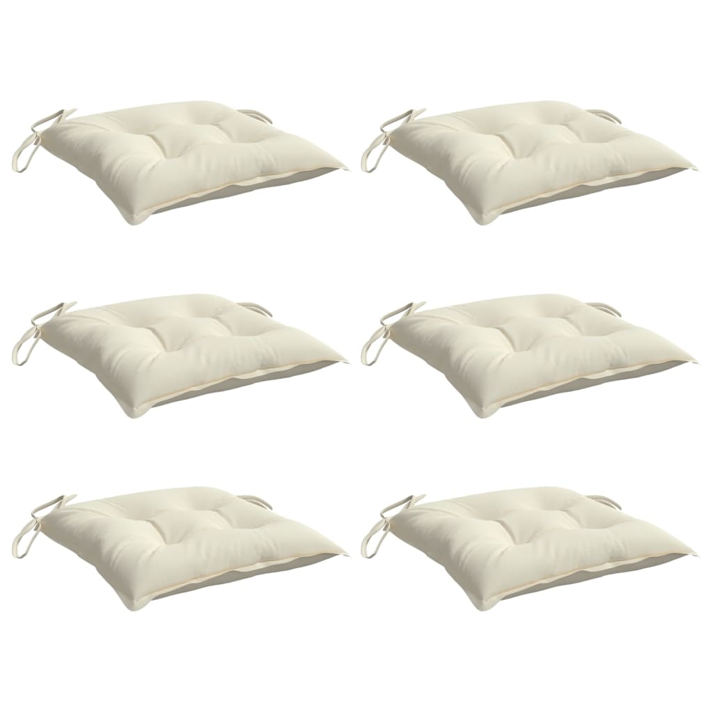 vidaXL Chair Cushions 6 pcs Cream White 15.7x15.7x2.8 Oxford Fabric