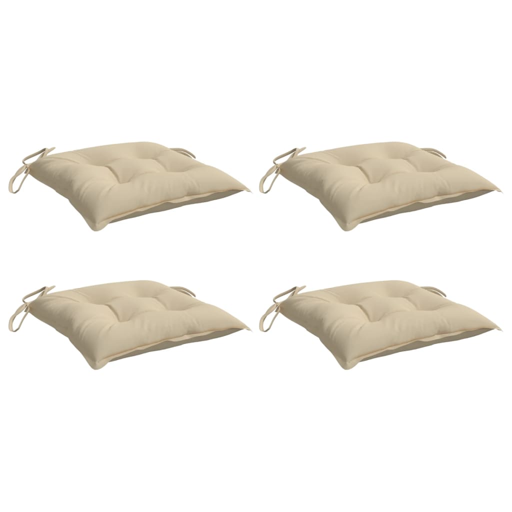 vidaXL Chair Cushions 4 pcs Beige 15.7x15.7x2.8 Oxford Fabric
