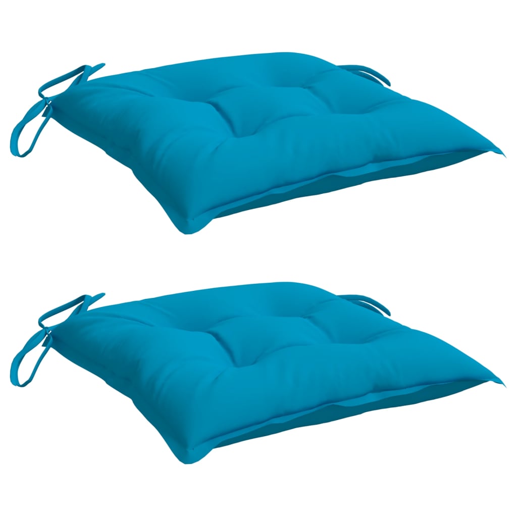 vidaXL Chair Cushions 2 pcs Light Blue 15.7x15.7x2.8 Oxford Fabric