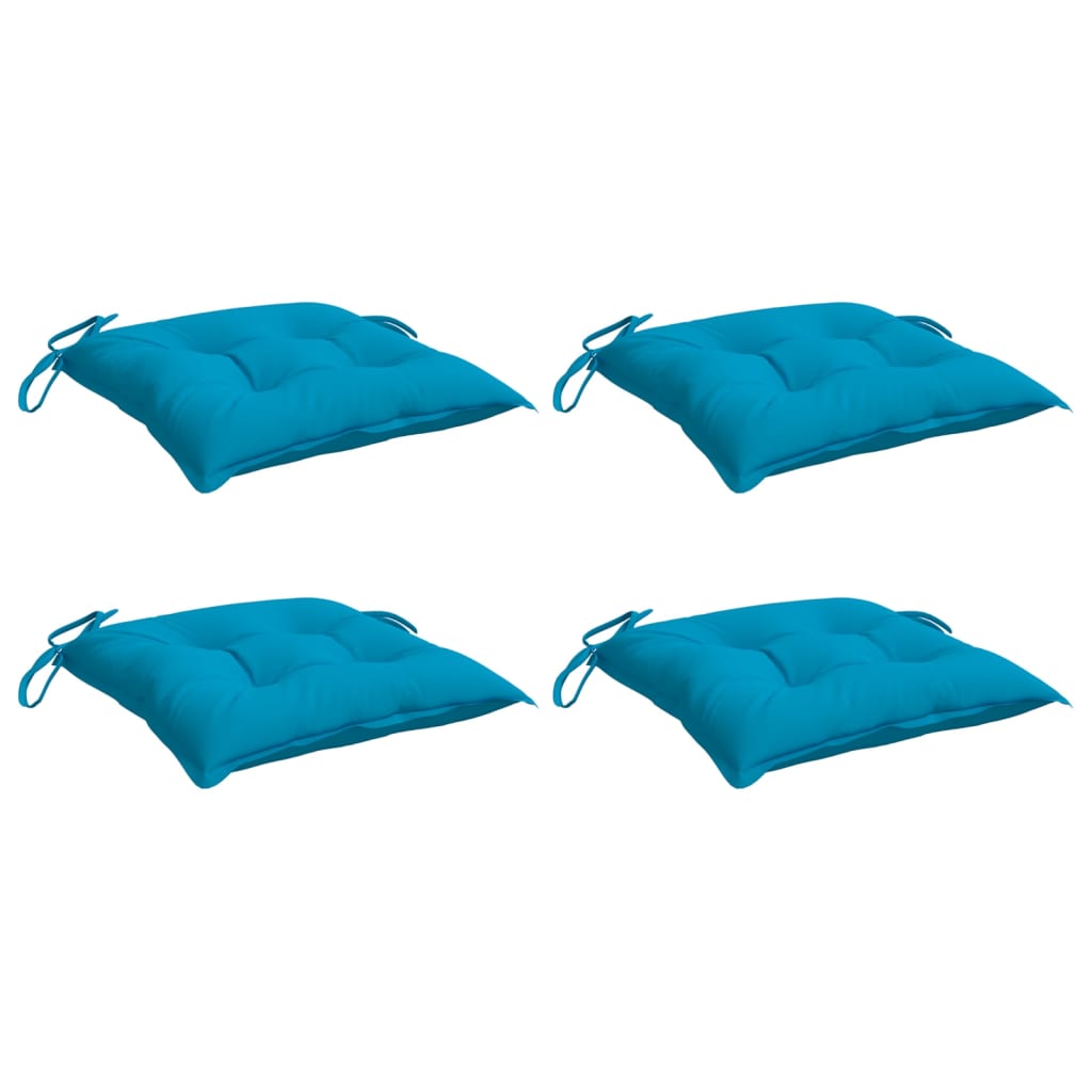 vidaXL Chair Cushions 4 pcs Light Blue 15.7x15.7x2.8 Oxford Fabric