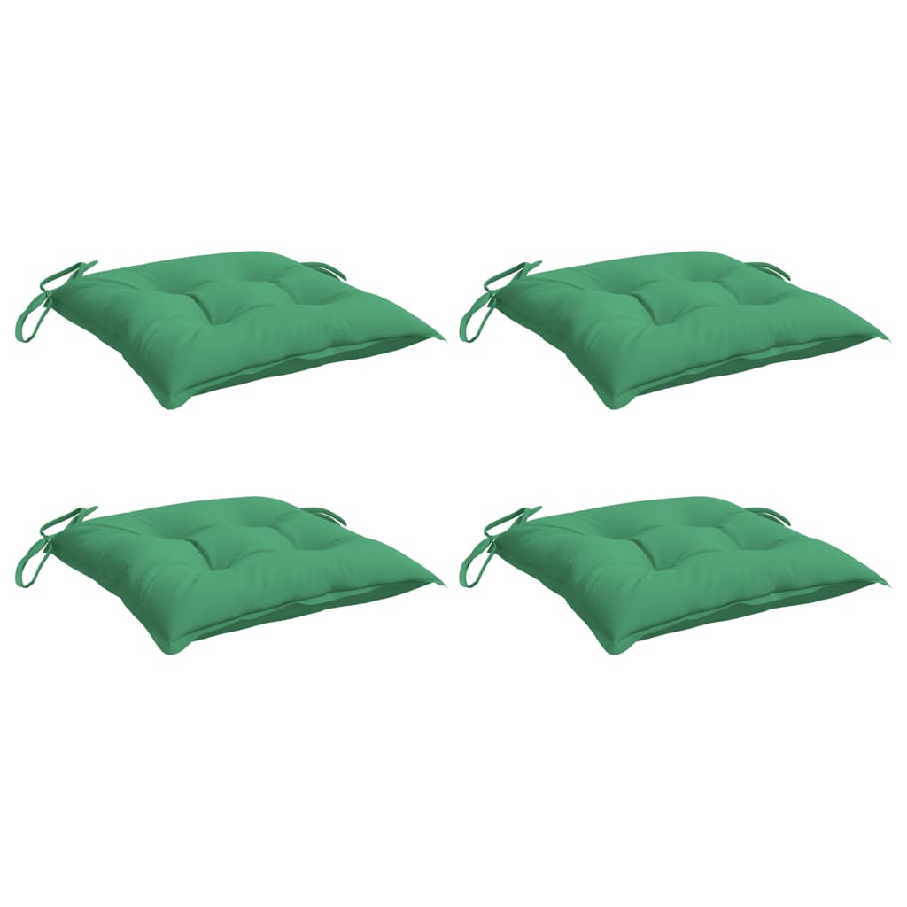 vidaXL Chair Cushions 4 pcs Green 15.7x15.7x2.8 Oxford Fabric