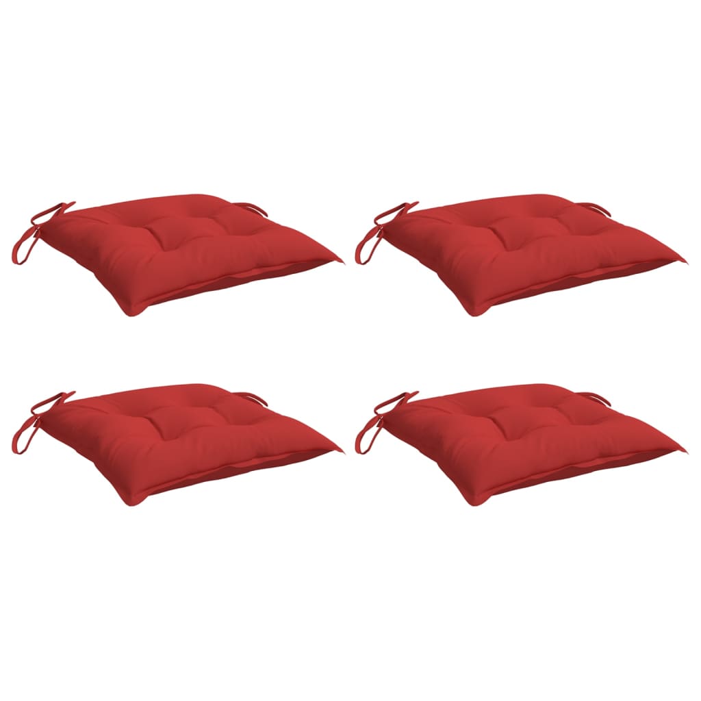 vidaXL Chair Cushions 4 pcs Red 15.7x15.7x2.8 Oxford Fabric