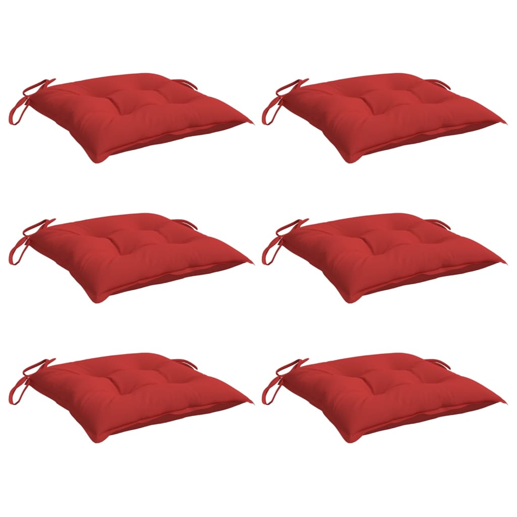 vidaXL Chair Cushions 6 pcs Red 15.7x15.7x2.8 Oxford Fabric
