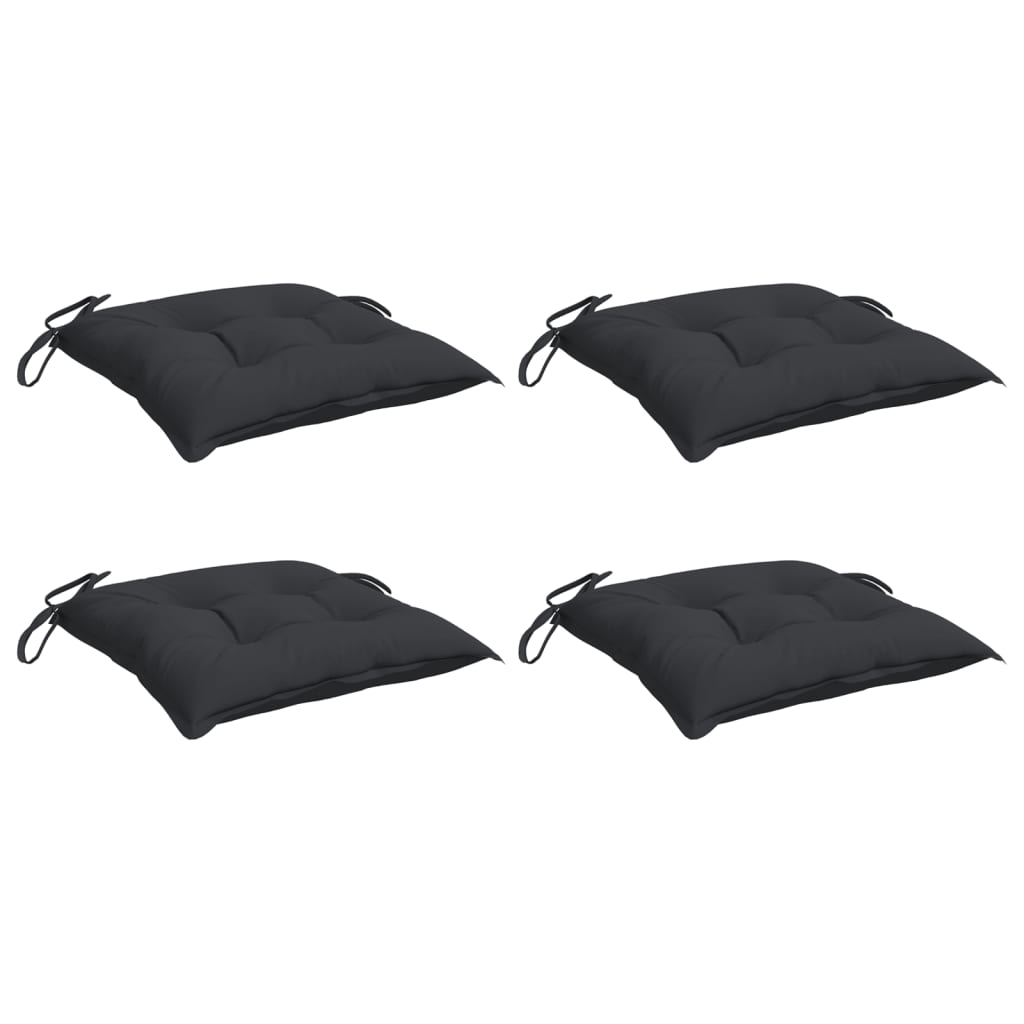 vidaXL Chair Cushions 4 pcs Black 15.7x15.7x2.8 Oxford Fabric
