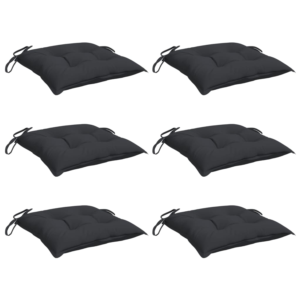 vidaXL Chair Cushions 6 pcs Black 15.7x15.7x2.8 Oxford Fabric