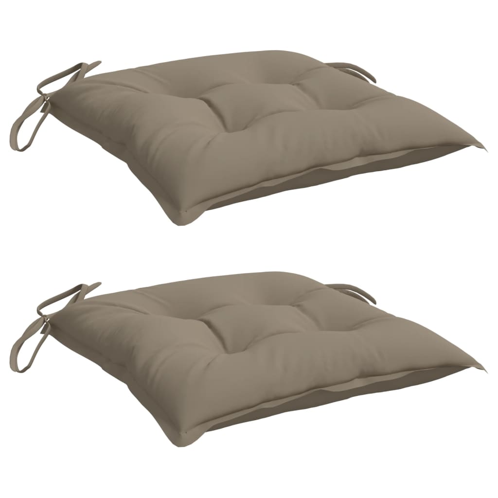 vidaXL Chair Cushions 2 pcs Taupe 15.7x15.7x2.8 Oxford Fabric