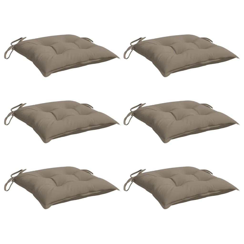 vidaXL Chair Cushions 6 pcs Taupe 15.7x15.7x2.8 Oxford Fabric