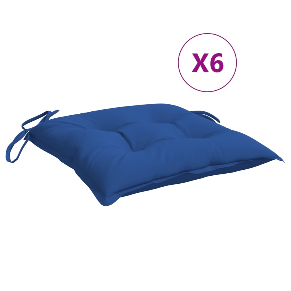 vidaXL Chair Cushions 6 pcs Blue 15.7x15.7x2.8 Oxford Fabric