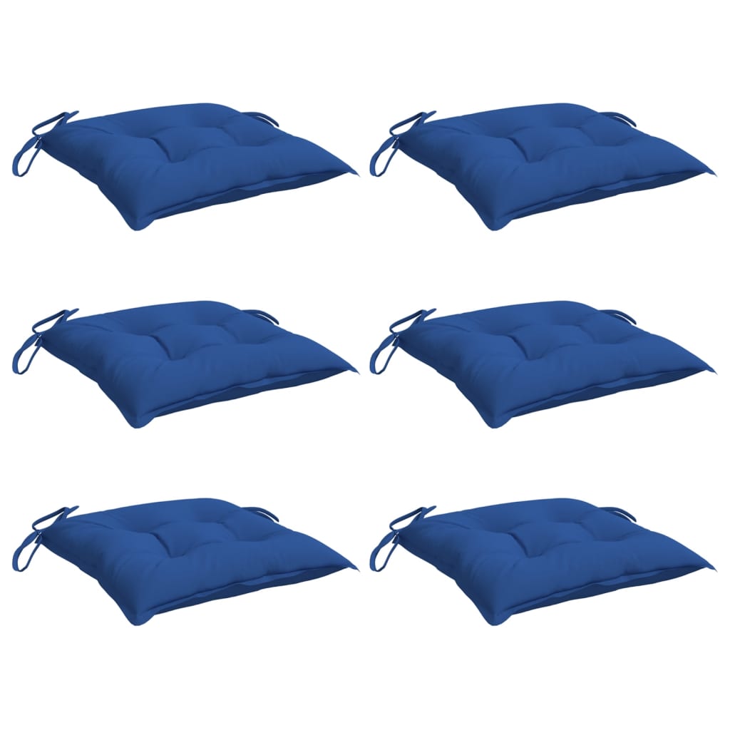 vidaXL Chair Cushions 6 pcs Blue 15.7x15.7x2.8 Oxford Fabric