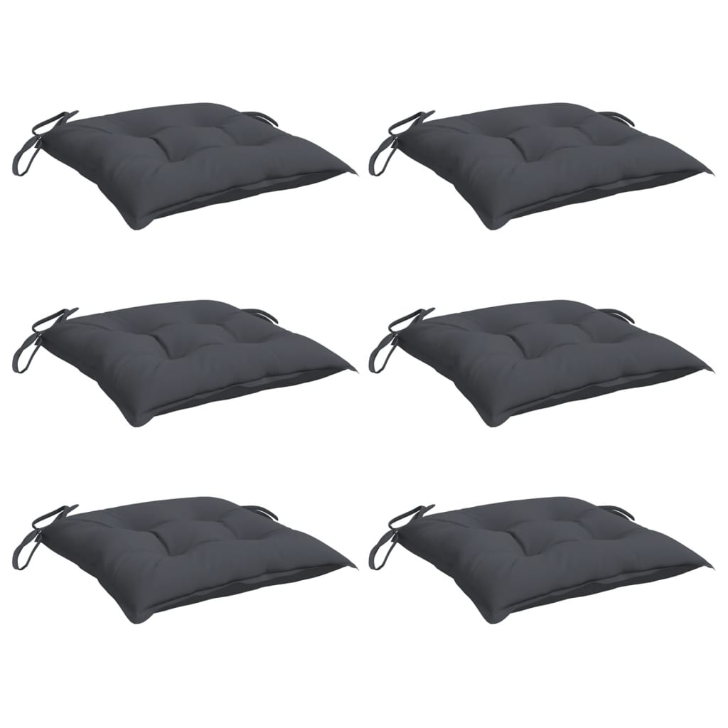 vidaXL Chair Cushions 6 pcs Anthracite 19.7x19.7x2.8 Oxford Fabric