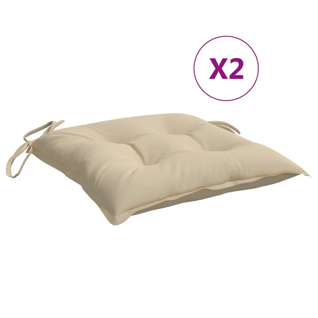 vidaXL Pallet Cushions 2 pcs Beige 19.7x19.7x2.8 Oxford Fabric