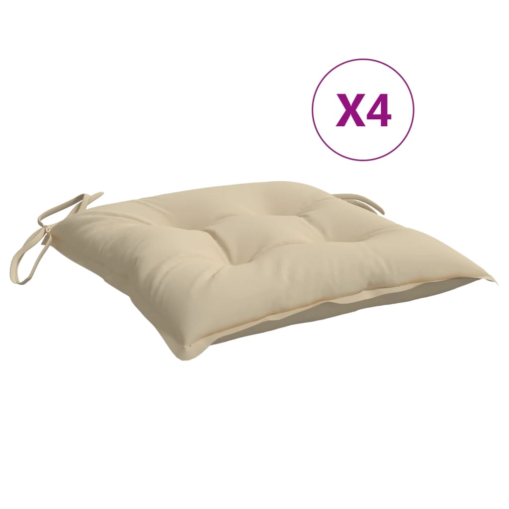 vidaXL Pallet Cushions 4 pcs Beige 19.7x19.7x2.8 Oxford Fabric