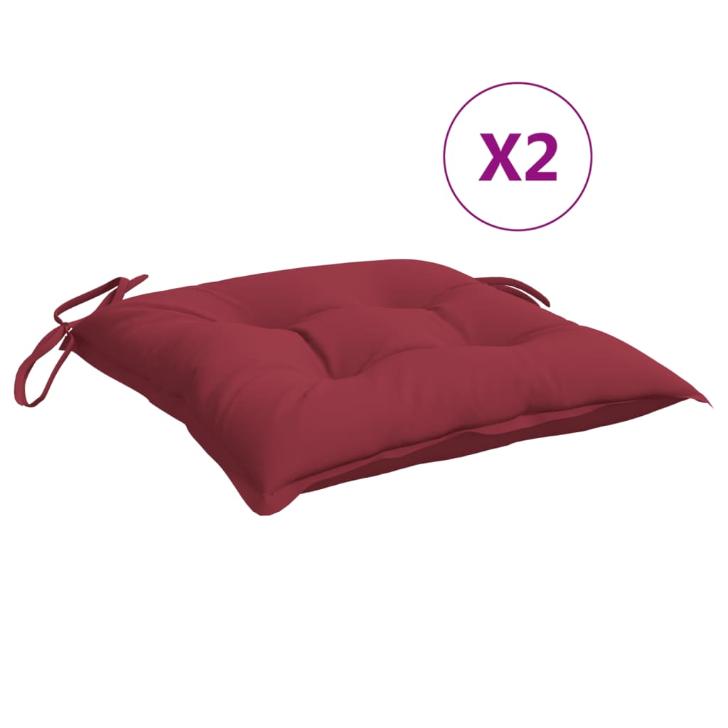vidaXL Pallet Cushions 2 pcs Wine Red 19.7x19.7x2.8 Oxford Fabric