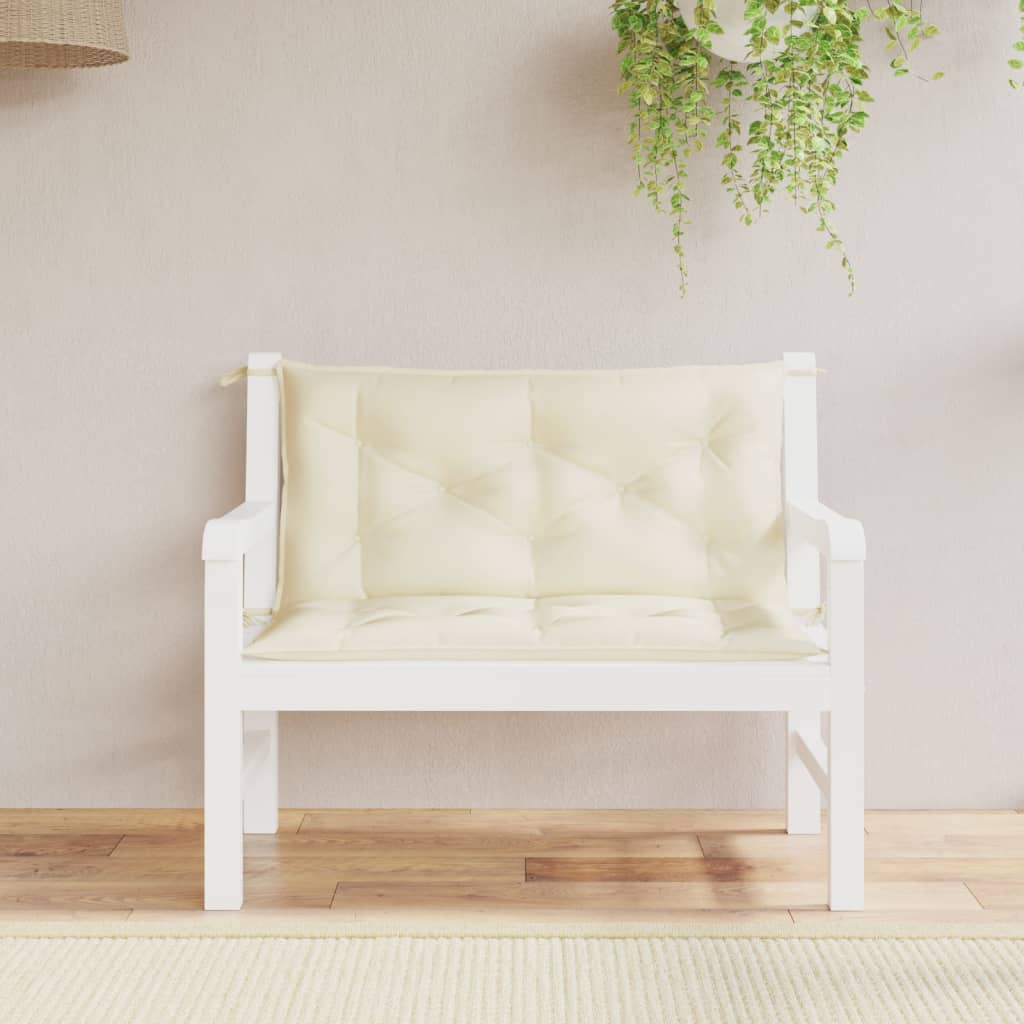 vidaXL Garden Bench Cushions 2pcs Cream 39.4x19.7x2.8 Oxford Fabric